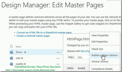 Publish Master Page